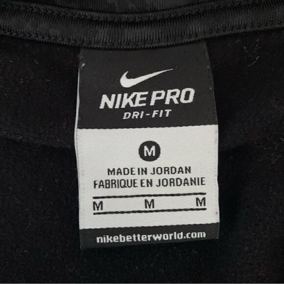 NikePro DriFit Black Snakeskin Fleece Lined Pullover Sz M - Picture 3 of 7
